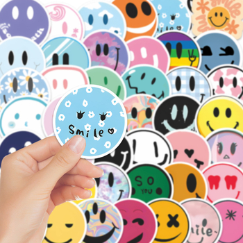 PVC samolepky s karikatúrnym úsmevom – sladký štýl, tlač, bez personalizácie, tlač loga nie je možná