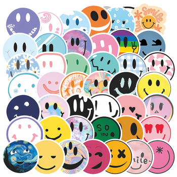 PVC samolepky s karikatúrnym úsmevom – sladký štýl, tlač, bez personalizácie, tlač loga nie je možná