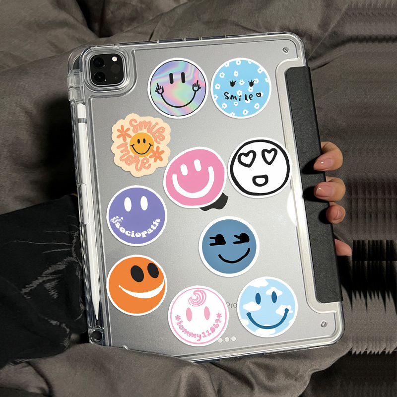 PVC samolepky s karikatúrnym úsmevom – sladký štýl, tlač, bez personalizácie, tlač loga nie je možná