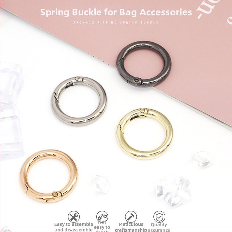 Ανοικτός ελατηριωτός δακτύλιος για αξεσουάρ τσαντών - κράμα, μοντέλο KZ002, Καλοκαίρι 2022
