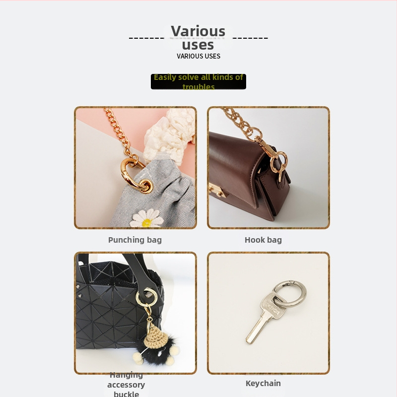 Ανοικτός ελατηριωτός δακτύλιος για αξεσουάρ τσαντών - κράμα, μοντέλο KZ002, Καλοκαίρι 2022