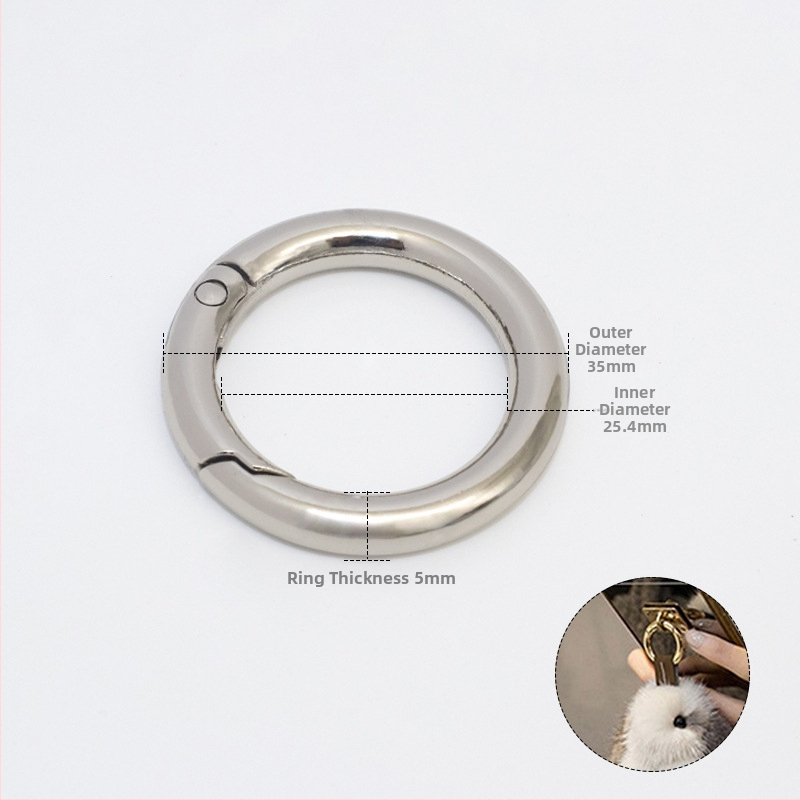 Ανοικτός ελατηριωτός δακτύλιος για αξεσουάρ τσαντών - κράμα, μοντέλο KZ002, Καλοκαίρι 2022