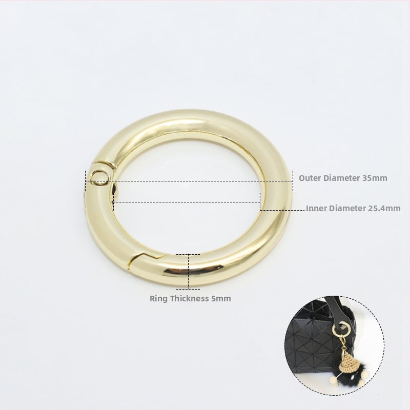 Ανοικτός ελατηριωτός δακτύλιος για αξεσουάρ τσαντών - κράμα, μοντέλο KZ002, Καλοκαίρι 2022