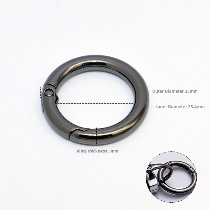 Ανοικτός ελατηριωτός δακτύλιος για αξεσουάρ τσαντών - κράμα, μοντέλο KZ002, Καλοκαίρι 2022