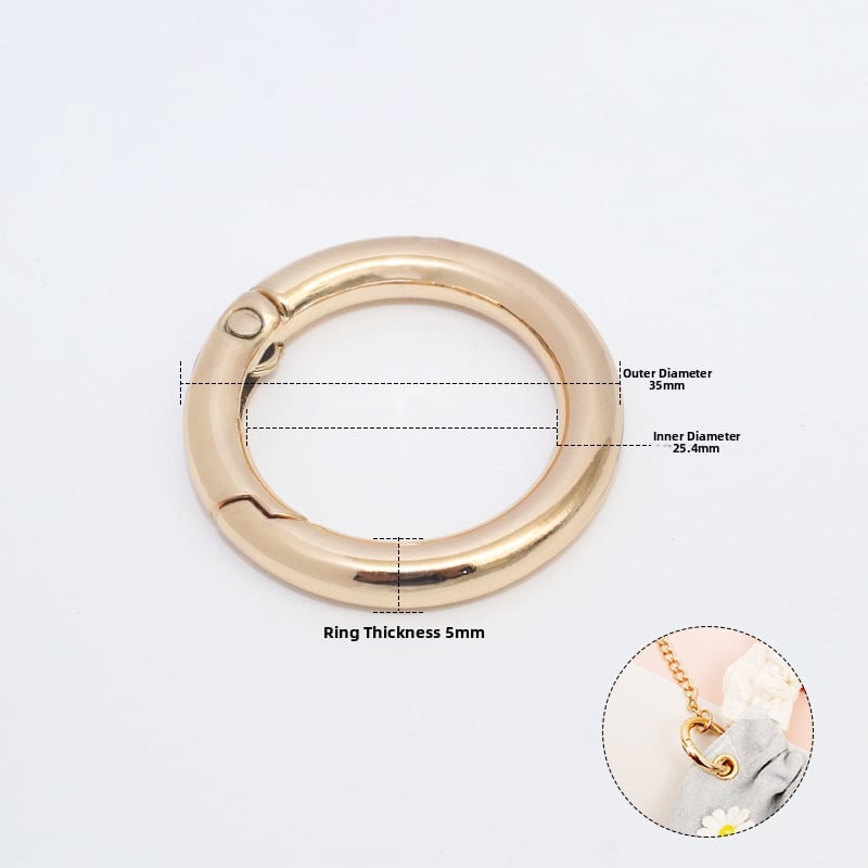 Ανοικτός ελατηριωτός δακτύλιος για αξεσουάρ τσαντών - κράμα, μοντέλο KZ002, Καλοκαίρι 2022