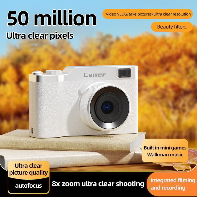 Selfie kamera Z005 — nešiojama kišeninė kamera su 5x optiniu priartinimu, 5x skaitmeniniu priartinimu, periskopo objektyvu, 2,4 colių LCD ekranas, elektroninė vaizdo stabilizacija