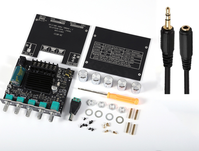 ZK-MT21 Bluetooth digitalni pojačalo modul, 2.1-kanalni, 50W×2 + 100W, s kontrolom basa i visokih tonova