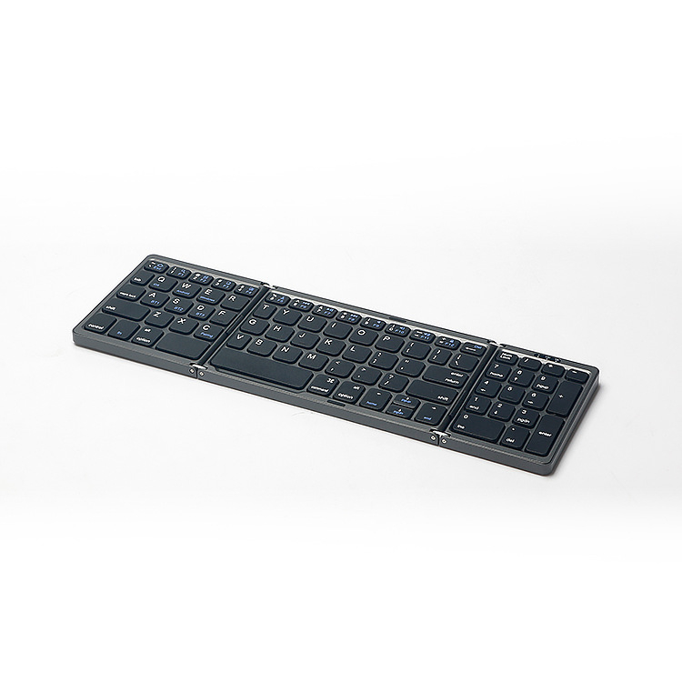 Castkey B089 Tastatură Bluetooth pliabilă, 81 de taste, cu keypad numeric, wireless, compatibilă cu trei sisteme de operare, ABS corp