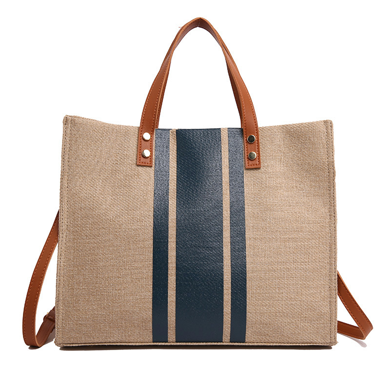 Дамска tote чанта с цип, памучно-ленен материал, хоризонтална квадратна форма, подплата полиестер, вътрешен джоб с цип и джоб за телефон