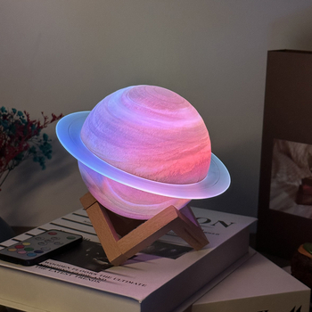 Bluetooth zvučnik LED lampom i dizajnom planete s prstenom, 5W, ugrađena baterija 1000–1200mAh, Bluetooth 5.0, 60Hz–15kHz, domet 10m