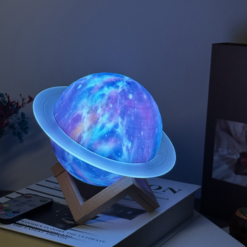 Bluetooth zvučnik LED lampom i dizajnom planete s prstenom, 5W, ugrađena baterija 1000–1200mAh, Bluetooth 5.0, 60Hz–15kHz, domet 10m