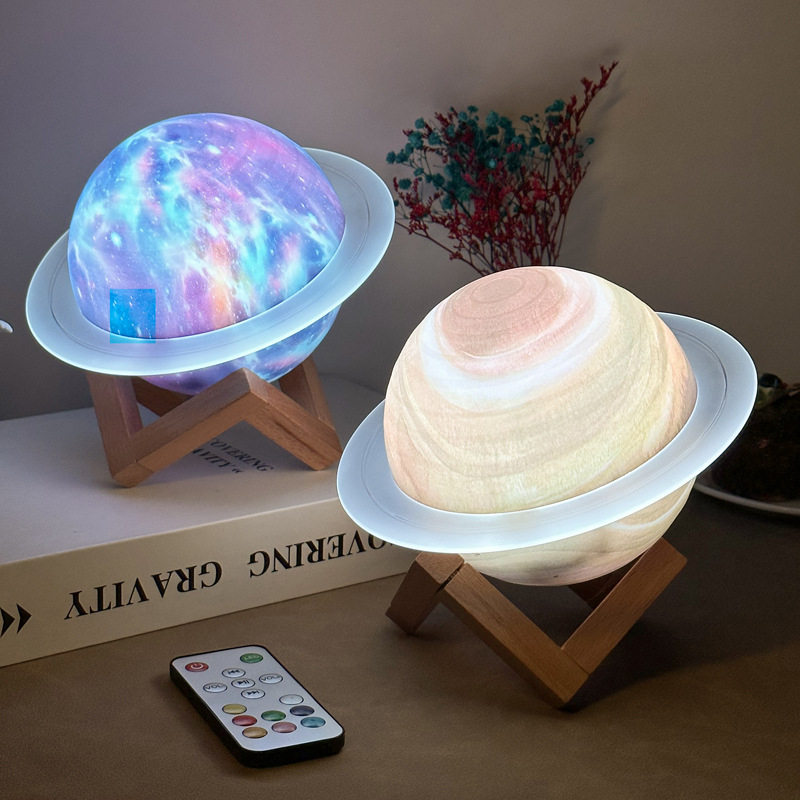 Bluetooth zvučnik LED lampom i dizajnom planete s prstenom, 5W, ugrađena baterija 1000–1200mAh, Bluetooth 5.0, 60Hz–15kHz, domet 10m