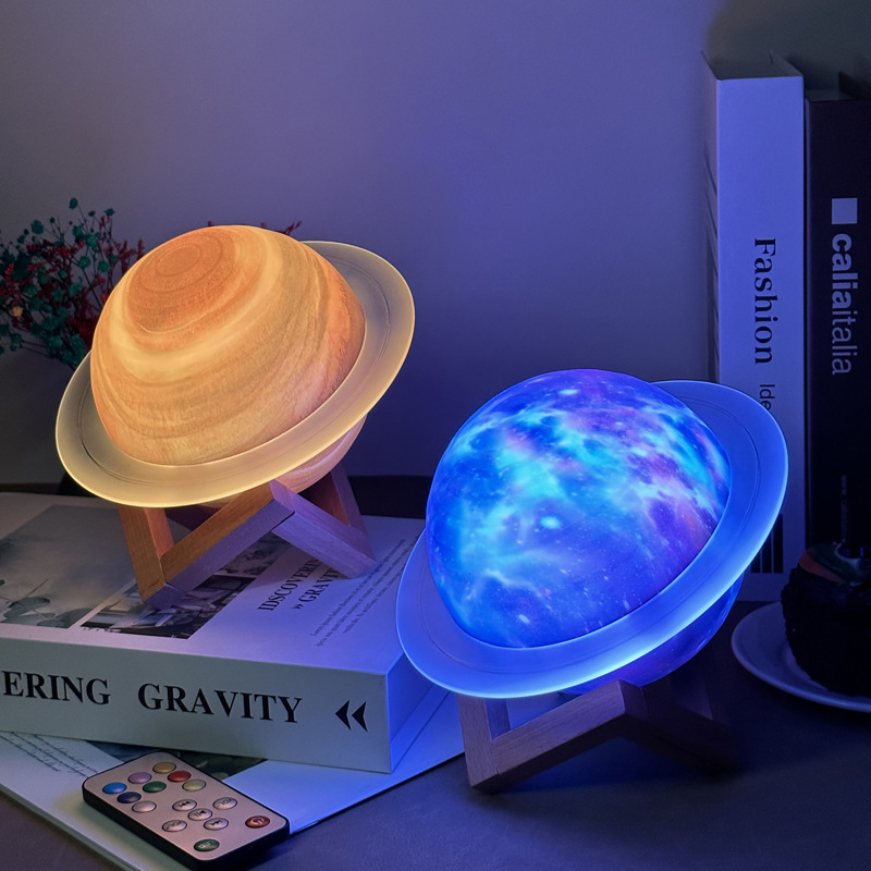 Bluetooth zvučnik LED lampom i dizajnom planete s prstenom, 5W, ugrađena baterija 1000–1200mAh, Bluetooth 5.0, 60Hz–15kHz, domet 10m