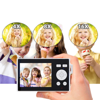 Kompaktiška skaitmeninė kamera su 16× optiniu priartinimu, 1080p vaizdo įrašas, 2,8 colių LCD, CMOS jutiklis 1,3 MP, elektroninė vaizdo stabilizacija