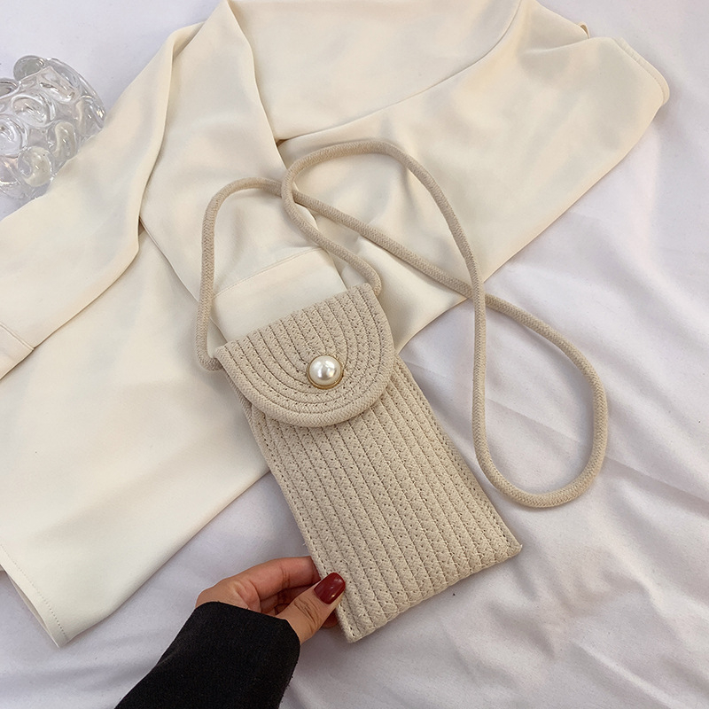 Torba za mobitel – svježa i slatka, pamuk, uspravnog kvadratnog oblika, s poklopcem, unutarnji džepovi za mobitel i identifikacijsku karticu