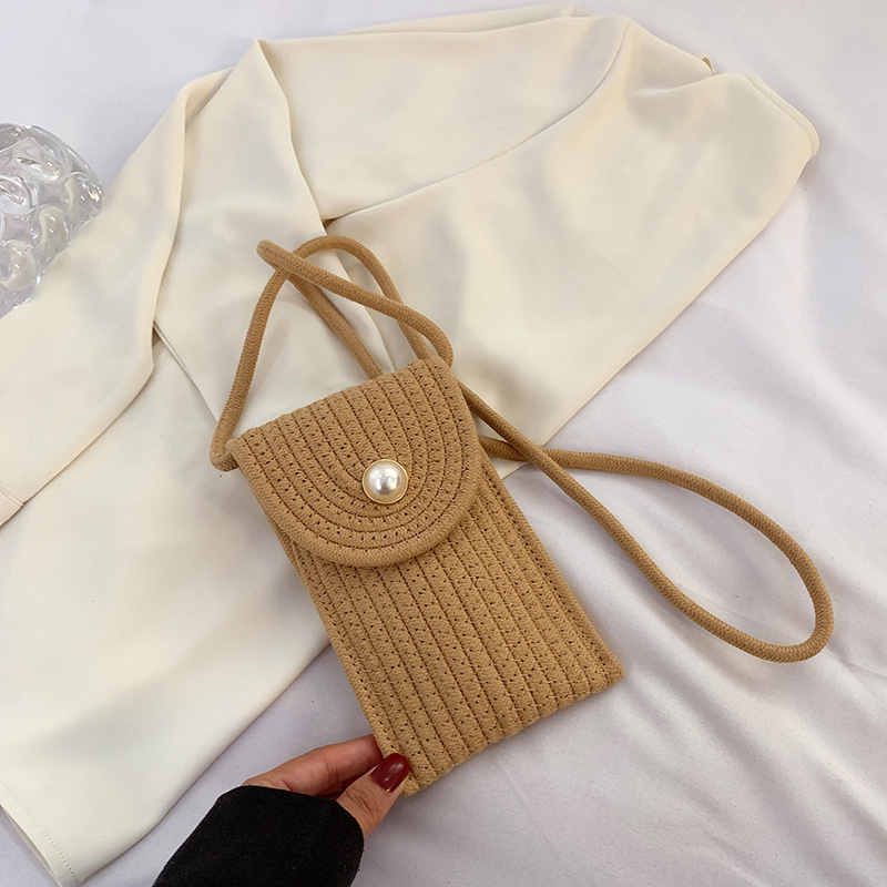 Torba za mobitel – svježa i slatka, pamuk, uspravnog kvadratnog oblika, s poklopcem, unutarnji džepovi za mobitel i identifikacijsku karticu