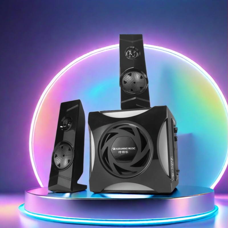 Počítačové reproduktory 2.1, 60W, Bluetooth 5.2, USB prehrávanie, slot na kartu, MP3 prehrávanie