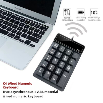 Káblová numerická klávesnica, 19 kláves, USB, technológia X-frame, vodotesná, s plávajúcim mechanickým dojmom