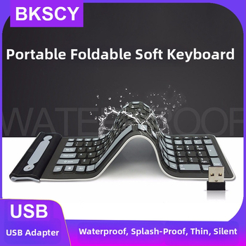 Tastatură subțire wireless din silicon, cu compatibilitate universală, impermeabilă, greutate 0,15 kg.