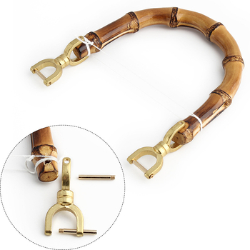 Bambusz táska fogantyú fém csattal, félkör alakú természetes bambusz gyökér ívelt fogantyú, testreszabható kiegészítő táskákhoz