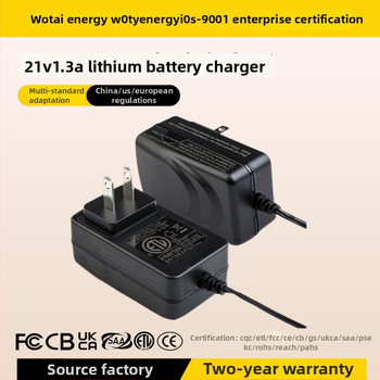 Nabíjačka, certifikovaná ETL/PSE/CE, Wotai WEC-26W, vstup 100-240V, výstup DC 8.4-42V/0.1-2A, 1m kábel, priame nabíjanie