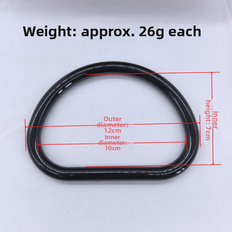 Akrilinė rankena su apvaliu D formos žiedu ir pusapvaliu laikikliu maišai, DIY priedas, atsparus vandeniui, gaivus ir saldus stilius