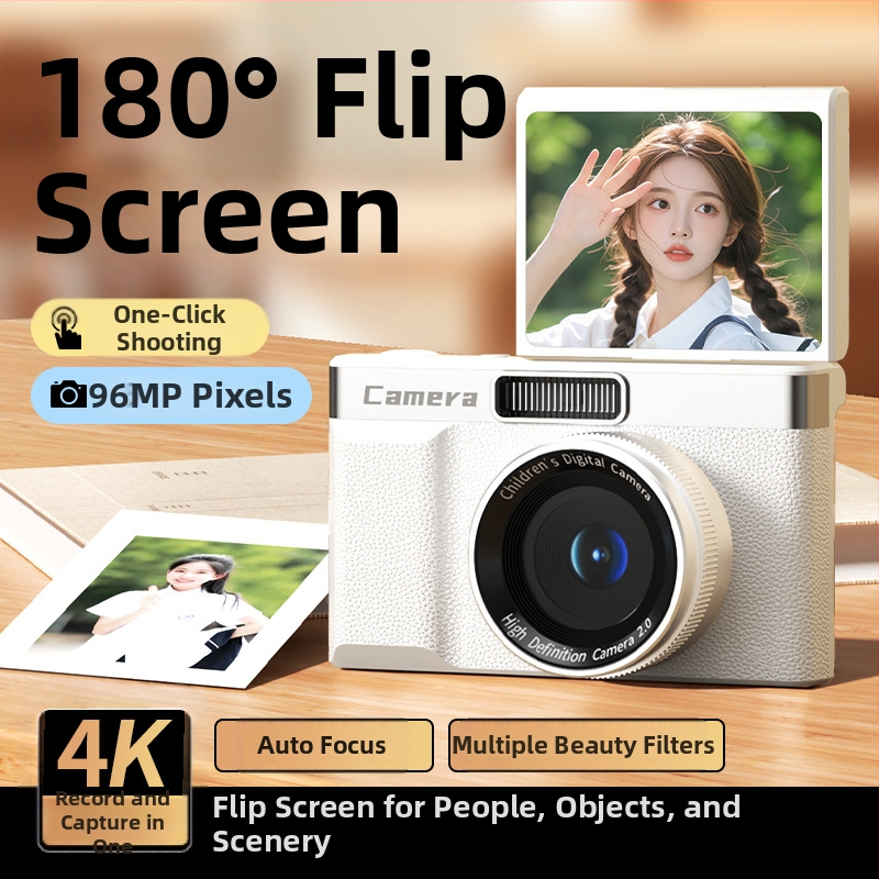 CCD digitaalne kaamera pööratava ekraaniga; 24 MP+ CCD sensor; 8x digitaalne zoom; maksimaalne resolutsioon 1280×1024