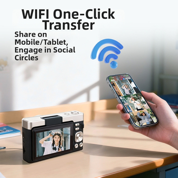 CCD skaitmeninis fotoaparatas su 5K vaizdo įrašu, 21MP, 16x optinis priartinimas, makro režimas, elektroninė vaizdo stabilizacija