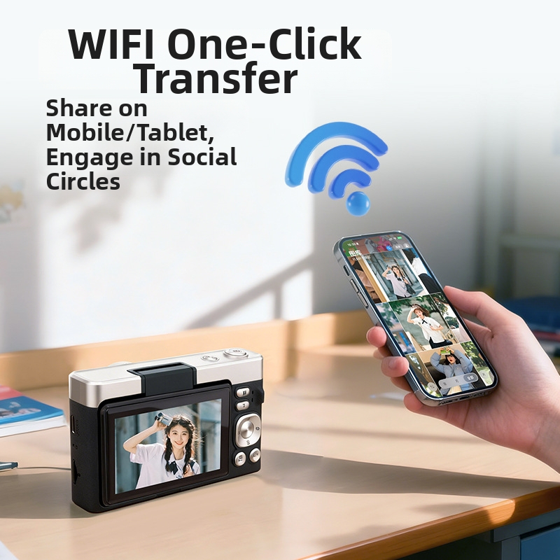 CCD skaitmeninis fotoaparatas su 5K vaizdo įrašu, 21MP, 16x optinis priartinimas, makro režimas, elektroninė vaizdo stabilizacija