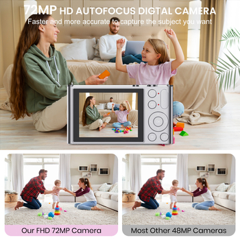 Selfie skaitmeninė kamera su 12,1 MP, 16x optinis priartinimas, 1/2.8'' CMOS jutiklis, 2,8'' HD LCD ekranas, periskopinis objektyvas