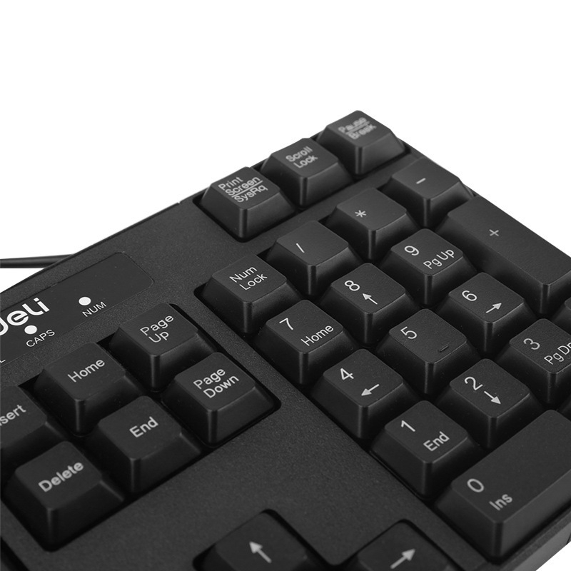 Deli 2168 žičana tipkovnica, 104 tipke, USB, vodootporna, s optičkim prekidačima, za desktop