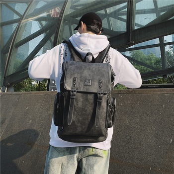 Uniszex laptop hátizsák, nylon anyag, 20-35 L kapacitás, bővíthető funkció, városi egyszerű stílus