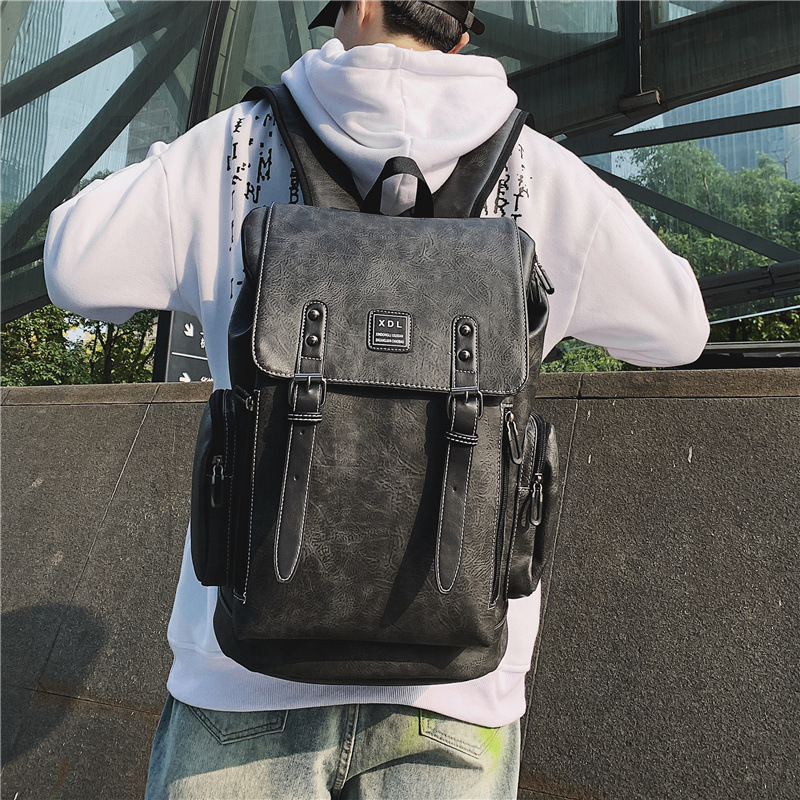 Uniszex laptop hátizsák, nylon anyag, 20-35 L kapacitás, bővíthető funkció, városi egyszerű stílus