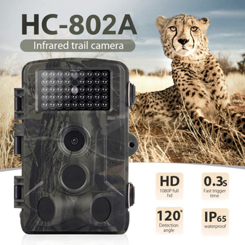 Cameră de vânătoare outdoor cu infraroșu, 24MP, videoclip 2.7K, zoom optic 70x, senzor CMOS, rezistentă la ploi și ceață HC-802A