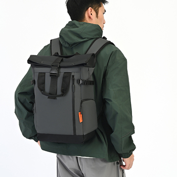Roll-top Batoh pre mužov, 20–35L, nepremokavý potiahnutý materiál, vhodný pre 16-palcový notebook, Business Elite štýl