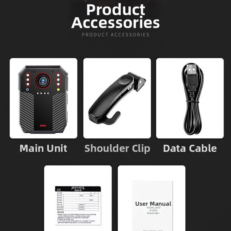 Teisėsaugos kūno kamera su naktiniu matymu, 1080p CCD jutiklis, plataus kampo objektyvas, 10 valandų veikimo trukmė, MicroSD atmintis