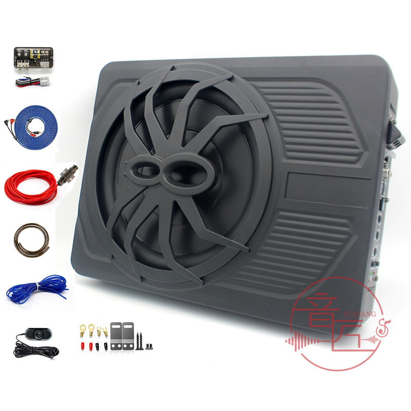 Automašīnas skaņu zemfrekvenču subwoofer ar iekšējo pastiprinātāju, 800W, 2.5Ω, 20Hz-150Hz, 91-100dB, alumīnija sakausējuma korpuss