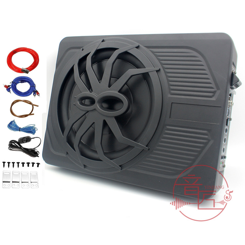 Automašīnas skaņu zemfrekvenču subwoofer ar iekšējo pastiprinātāju, 800W, 2.5Ω, 20Hz-150Hz, 91-100dB, alumīnija sakausējuma korpuss