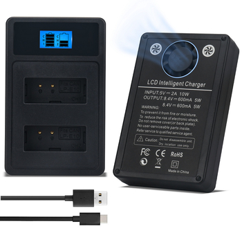 Kameras lādētājs, divkāršs lādētājs Canon LP-E6 LP-E8 LP-E10 LP-E12 LP-E17, ABS ar LED indikatoru, neoriģināls