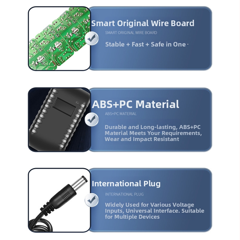 Napájací adaptér 12V 3A pre NVR, bezpečnostné kamery a smerovače, hmotnosť 100 g, kompaktný dizajn