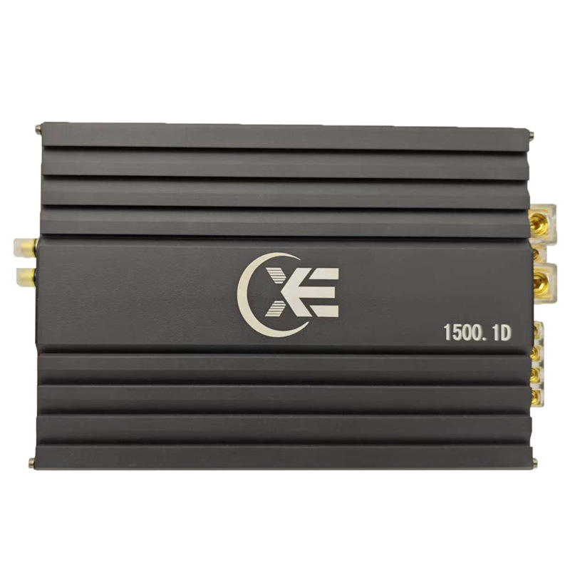 Automašīnas subvāfera pastiprinātājs, Class D mono bloks, modelis 1500.1D, maksimālā jauda 1500 W, pretestība 4 Ω, frekvenču diapazons 25–250 Hz, izkropļojums 0,1%