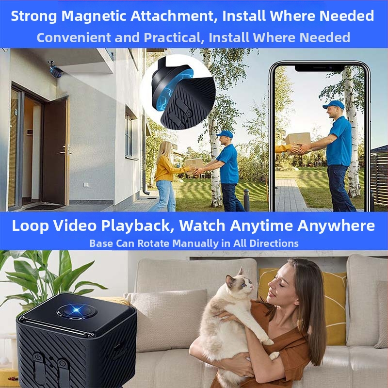 X1 1080p Kamera s nočným videním, bezdrôtová Wi‑Fi domáca kamera na dohľad nad dieťaťom – TF karta úložisko, záznam videa a fotiek