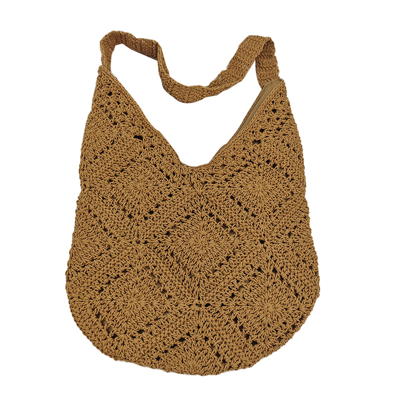 Ručna crossbody torba, pletena, sa zatvaračem, platnena podstava, za svakodnevnu upotrebu