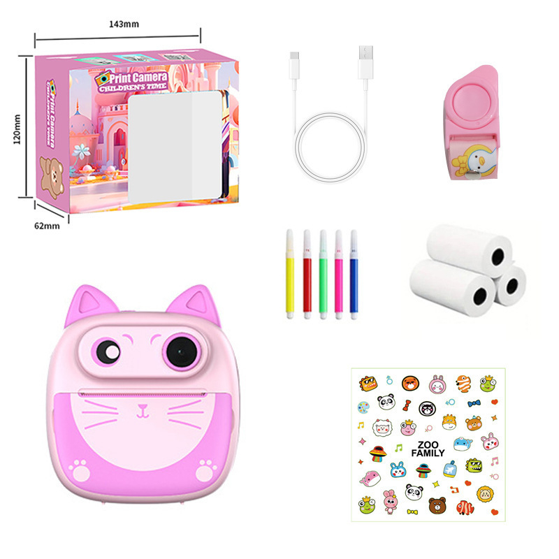 A30 Cameră instant pentru copii cu imprimare fotografii și înregistrare video, peste 40 MP, card TF, baterie 3–5 ore, funcții: cronometru, filtre, fotografiere continuă