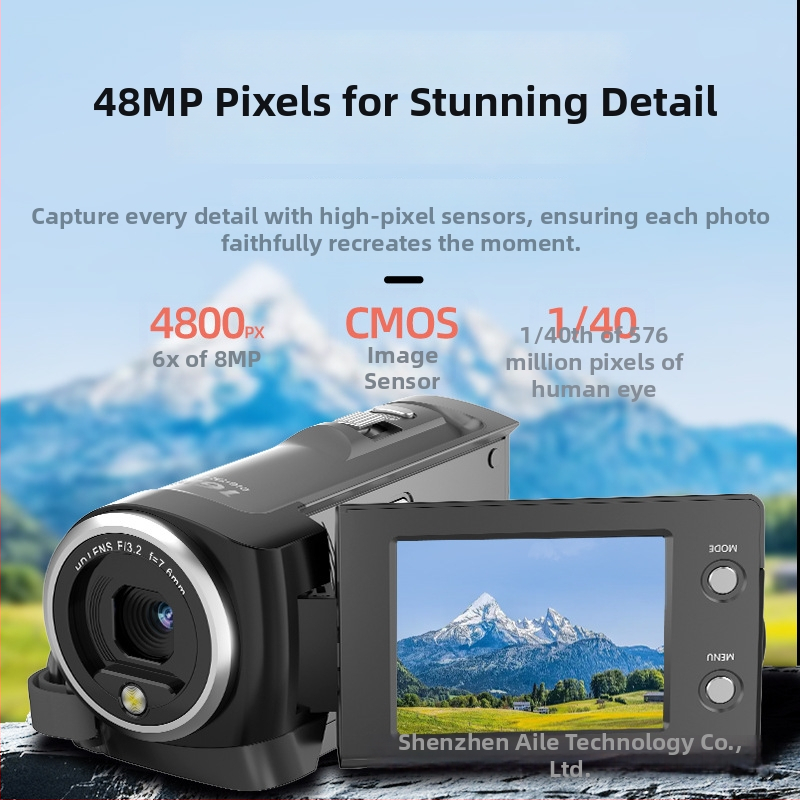 FE60 2K HD digitalna kamera za prijenosno snimanje — CMOS senzor, 2,4 inča LCD, elektronička stabilizacija, USB 2.0, litijska baterija