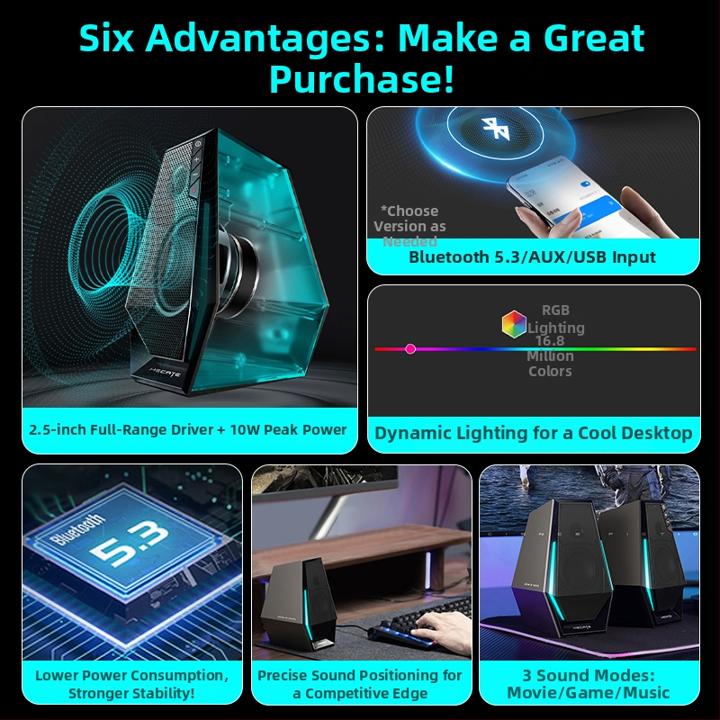 Edifier G1500 Bluetooth stolné počítačové reproduktory (2-kanálové stereo, Bluetooth 5.3, 2 reproduktory)