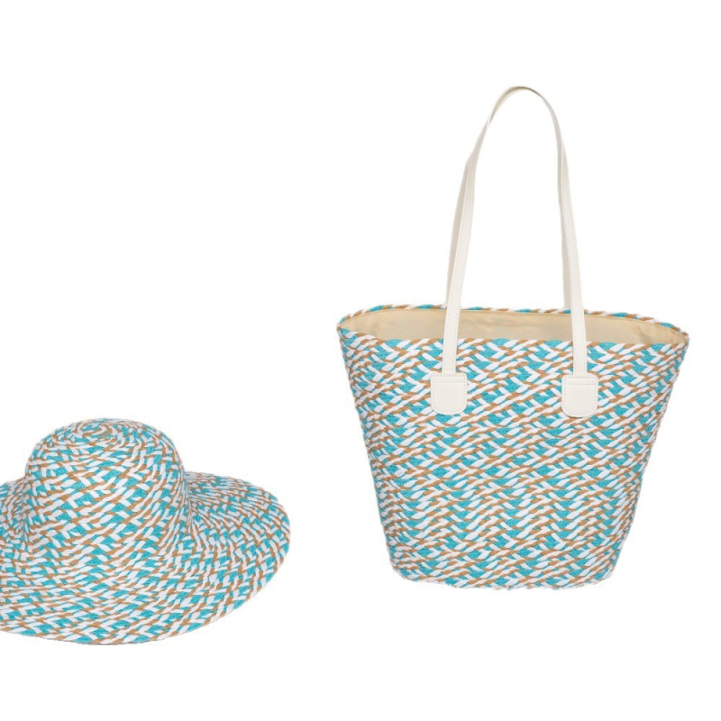 Meitonglong Geantă de plajă tip găleată – Material hârtie, Închidere cu fermoar, Exterior tridimensional, Buzunar interior laminat cu fermoar