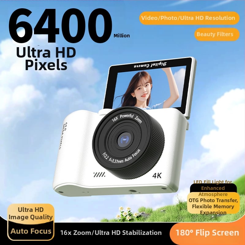 Ψηφιακή κάμερα με αναδιπλούμενη οθόνη, CCD αισθητήρας, 24 MP+, 16x οπτικό ζουμ, Wi‑Fi μετάδοση, ηλεκτρονική σταθεροποίηση