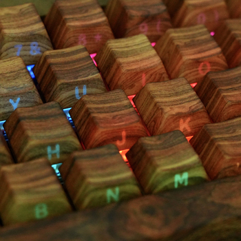 PBT keycaps za tipkovnicu s uzorom orašćevog drveta, bočno gravirani znakovi sublimacijom, prozirni, kompatibilni s univerzalnom mehaničkom tipkovnicom