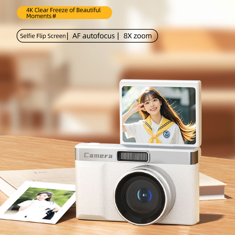 Ψηφιακή κάμερα για selfies με διπλή κάμερα, 5x οπτικό ζουμ, 2,4 ιντσών LCD οθόνη, περιπερισκοπικός φακός, ηλεκτρονική σταθεροποίηση εικόνας